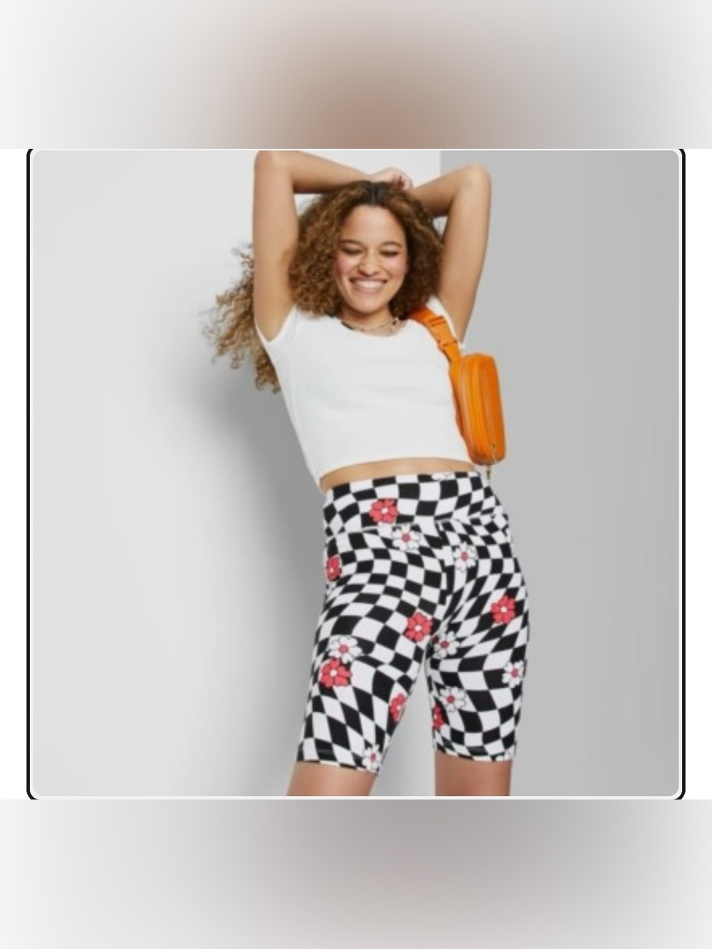 Wild Fable Black Checkered Bike Shorts